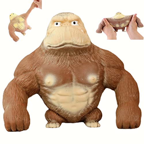 Gorilla-Figur zum Stressabbau,Tiere, Latex Monkey Gorilla Toys, Anti-Angst-Reizbarkeits-Gorilla-Spielzeug,Perfekt zum Spielen und Präsentieren, als Weihnachts- und Geburtstagsgeschenk Gorilla-L(25CM) von YJHWLF