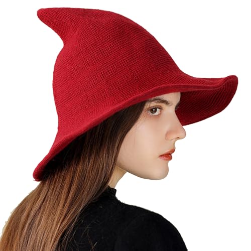 YJZQ Damenhut, Modell Hexe, Strickmütze, Fischermütze, faltbar, Einheitsgröße, für Winter, Cosplay, Zauberer, Halloween, Weihnachten YJZQ Damenhut, Modell Hexe, Strickmütze, Fischermütze, faltbar, Einheitsgröße, für Winter, Cosplay, Zauberer, Halloween, Weihnachten von YJZQ