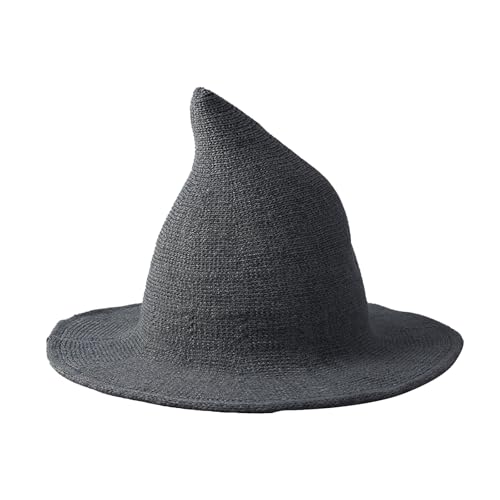 YJZQ Damenhut, Modell Hexe, Strickmütze, Fischermütze, faltbar, Einheitsgröße, für Winter, Cosplay, Zauberer, Halloween, Weihnachten YJZQ Damenhut, Modell Hexe, Strickmütze, Fischermütze, faltbar, Einheitsgröße, für Winter, Cosplay, Zauberer, Halloween, Weihnachten von YJZQ