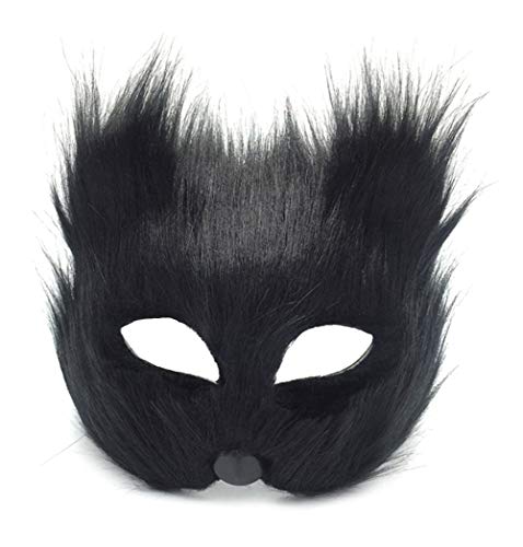 YJZQ Fuchs Maskerade Maske Furry Fox Half Face Veil Fancy Dress Augenmaske Fuchs Kostüm Zubehör Halloween Karneval Cosplay Party Maske Make-up Prop für Erwachsene von YJZQ
