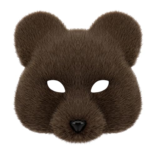 YJZQ Halbmaske Bär, Halloween, realistische Kunstpelz, halbes Gesicht, Plüsch, für Erwachsene, komplettes Gesicht für Kinder, Cosplay, Theater YJZQ Halbmaske Bär, Halloween, realistische Kunstpelz, halbes Gesicht, Plüsch, für Erwachsene, komplettes Gesicht für Kinder, Cosplay, Theater von YJZQ
