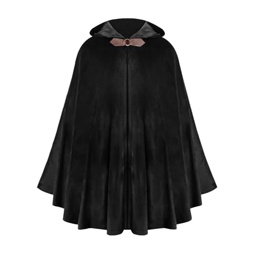 YJZQ Mittelalterlicher Herren Mantel mit Hut Renaissance Umhang mit Kapuze Weicher Hexenumhang Vintage Ritter Umhang für Karneval, Halloween, Cosplay YJZQ Mittelalterlicher Herren Mantel mit Hut Renaissance Umhang mit Kapuze Weicher Hexenumhang Vintage Ritter Umhang für Karneval, Halloween, Cosplay von YJZQ
