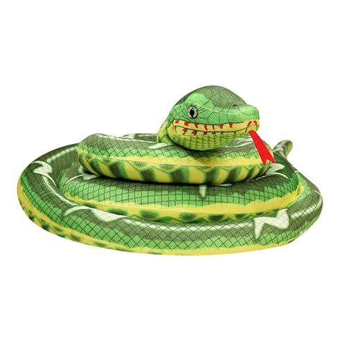 YJZQ Große Plüschtier Realistische Schlange Plüschschlange Kuschelschlange Realistische Schlange Stofftier Spielzeug Kuscheltier Schlange für Kinder Jungen Mädchen (grün 220cm) von YJZQ