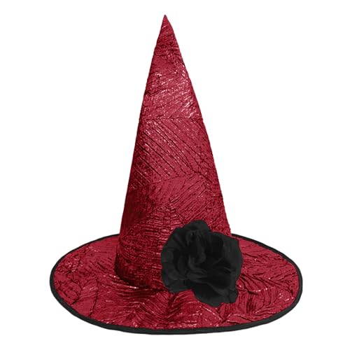 YJZQ Weicher Hexenhut mit Blumen Vintage Zaubererhut Elegant Hexenmütze Faltbare Hexenkostüm Interessante Zauberer Kostüme Accessoires für Halloween, Karneval, Themenpartys, Cosplay YJZQ Weicher Hexenhut mit Blumen Vintage Zaubererhut Elegant Hexenmütze Faltbare Hexenkostüm Interessante Zauberer Kostüme Accessoires für Halloween, Karneval, Themenpartys, Cosplay von YJZQ