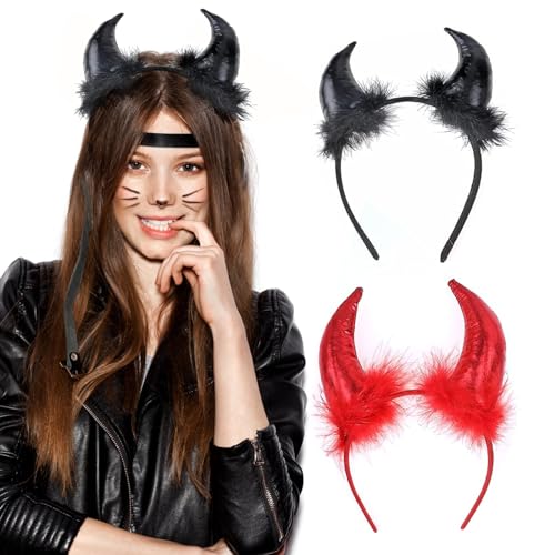 YKHSUAOU 2Stk Haarreifen Teufelshörner Haarreif Devil Horns Teufelsohren Teufel Ohren Haarband Karneval Halloween Party Kostüm Haarschmuck Stirnband Headwear Hörner YKHSUAOU 2Stk Haarreifen Teufelshörner Haarreif Devil Horns Teufelsohren Teufel Ohren Haarband Karneval Halloween Party Kostüm Haarschmuck Stirnband Headwear Hörner von YKHSUAOU