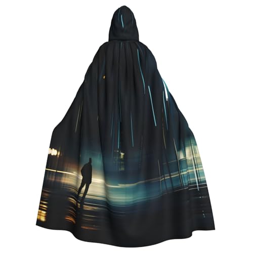 YKJJFVZ Abstrakter Umhang mit Kapuze für Erwachsene, Halloween, Hexe, Umhang, Uni, Kostüm für Horrorpartys, Maskerade von YKJJFVZ