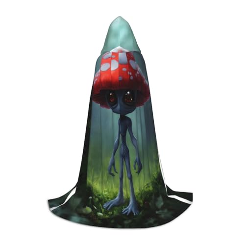 YKJJFVZ Astronauten- und Alien-Druck, Mittelalter- und Renaissance-Umhang mit Kapuze, Zauberer, Vampir und Halloween-Kostüme von YKJJFVZ