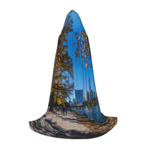 YKJJFVZ Austin Texas Print Mittelalter- und Renaissance-Umhang mit Kapuze, Zauberer, Vampir und Halloween-Kostüme von YKJJFVZ