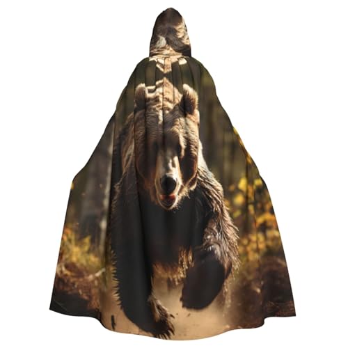 YKJJFVZ Bear Running2 bedruckter Umhang mit Kapuze für Erwachsene, Halloween, Hexe, Uni, Kostüm für Horrorpartys, Maskerade YKJJFVZ Bear Running2 bedruckter Umhang mit Kapuze für Erwachsene, Halloween, Hexe, Uni, Kostüm für Horrorpartys, Maskerade von YKJJFVZ