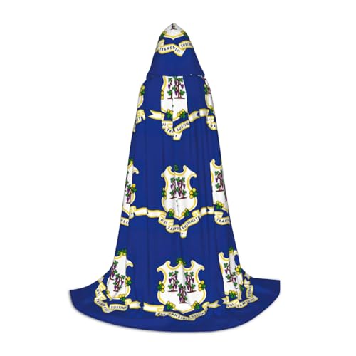 YKJJFVZ Connecticut Umhang mit Staatsflagge, Mittelalter- und Renaissance-Umhang mit Kapuze, Zauberer, Vampir und Halloween-Kostüme YKJJFVZ Connecticut Umhang mit Staatsflagge, Mittelalter- und Renaissance-Umhang mit Kapuze, Zauberer, Vampir und Halloween-Kostüme von YKJJFVZ