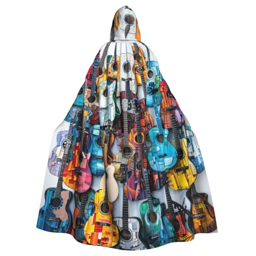 YKJJFVZ Farbiger Akustik- und Gitarren-Druck, Rogue, Cosplay, Erwachsene, Halloween, Hexe, Kapuzenumhang, Umhang, Uni-Kostüm für Horror-Partys, Maskerade YKJJFVZ Farbiger Akustik- und Gitarren-Druck, Rogue, Cosplay, Erwachsene, Halloween, Hexe, Kapuzenumhang, Umhang, Uni-Kostüm für Horror-Partys, Maskerade von YKJJFVZ