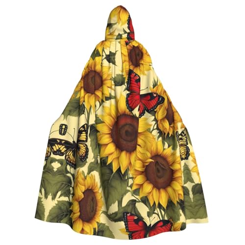 YKJJFVZ Gelbe Sonnenblumen mit rotem Schmetterling 04 Druck, Rogue, Cosplay, Erwachsene, Halloween, Hexe, Kapuzenumhang, Uni-Kostüm für Horror-Partys, Maskerade YKJJFVZ Gelbe Sonnenblumen mit rotem Schmetterling 04 Druck, Rogue, Cosplay, Erwachsene, Halloween, Hexe, Kapuzenumhang, Uni-Kostüm für Horror-Partys, Maskerade von YKJJFVZ