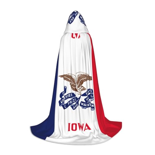 YKJJFVZ Iowa Umhang mit Staatsflagge, Mittelalter- und Renaissance-Umhang mit Kapuze, Zauberer, Vampir und Halloween-Kostümen, Schwarz, Large YKJJFVZ Iowa Umhang mit Staatsflagge, Mittelalter- und Renaissance-Umhang mit Kapuze, Zauberer, Vampir und Halloween-Kostümen, Schwarz, Large von YKJJFVZ