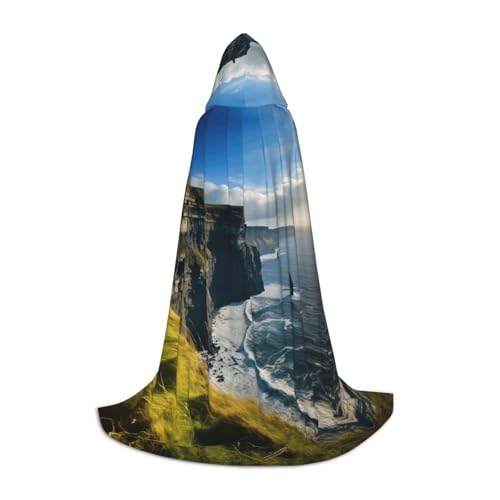 YKJJFVZ Irland Outdoors County Clare The Cliffs Umhang mit Kapuze, Zauberer, Vampir und Halloween-Kostüme von YKJJFVZ
