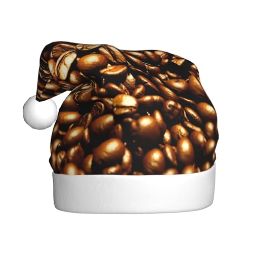 YKJJFVZ Lustige Weihnachtsmütze mit gerösteten Kaffeebohnen, Weihnachtsmütze für Erwachsene, Unisex, Weihnachtsmütze für Neujahr, festliche Party YKJJFVZ Lustige Weihnachtsmütze mit gerösteten Kaffeebohnen, Weihnachtsmütze für Erwachsene, Unisex, Weihnachtsmütze für Neujahr, festliche Party von YKJJFVZ