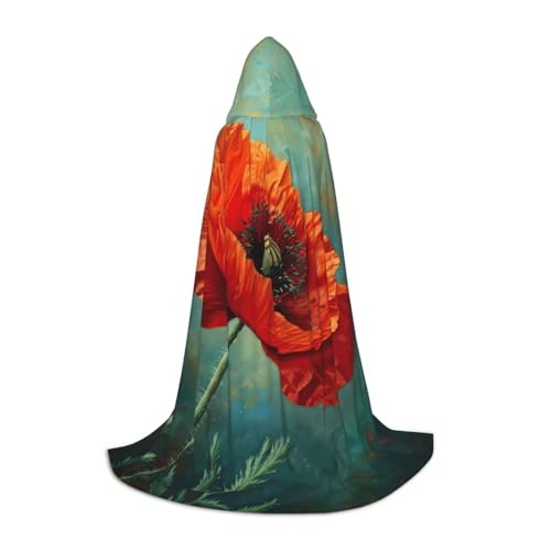 YKJJFVZ Mittelalter- und Renaissance-Umhang mit Mohnblumen-Druck, mit Kapuze, Zauberer, Vampir und Halloween-Kostüm YKJJFVZ Mittelalter- und Renaissance-Umhang mit Mohnblumen-Druck, mit Kapuze, Zauberer, Vampir und Halloween-Kostüm von YKJJFVZ