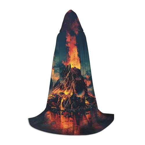 YKJJFVZ Mittelalter- und Renaissance-Umhang mit Vulkandruck, mit Kapuze, Zauberer, Vampir und Halloween-Kostüm YKJJFVZ Mittelalter- und Renaissance-Umhang mit Vulkandruck, mit Kapuze, Zauberer, Vampir und Halloween-Kostüm von YKJJFVZ