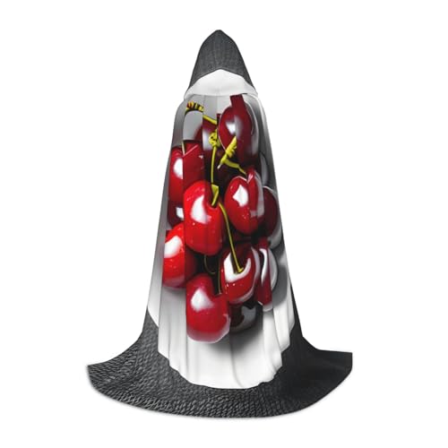 YKJJFVZ Mittelalter- und Renaissance-Umhang mit frischer Kirsche, mit Kapuze, Zauberer, Vampir und Halloween-Kostümen YKJJFVZ Mittelalter- und Renaissance-Umhang mit frischer Kirsche, mit Kapuze, Zauberer, Vampir und Halloween-Kostümen von YKJJFVZ