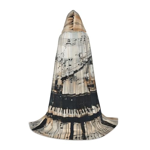 YKJJFVZ Notenaufdruck, Mittelalter- und Renaissance-Umhang mit Kapuze, Zauberer, Vampir und Halloween-Kostüme YKJJFVZ Notenaufdruck, Mittelalter- und Renaissance-Umhang mit Kapuze, Zauberer, Vampir und Halloween-Kostüme von YKJJFVZ