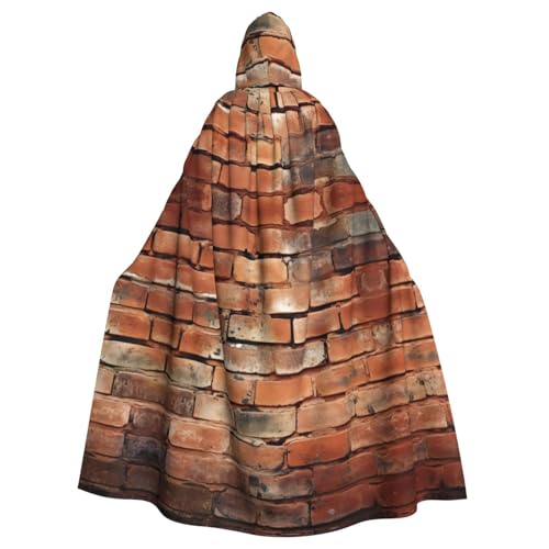 YKJJFVZ Roter Ziegelstein-Wanddruck, Rogue Cosplay, Erwachsene, Halloween, Hexe, Kapuzenumhang, Uni-Kostüm für Horror-Partys, Maskerade von YKJJFVZ