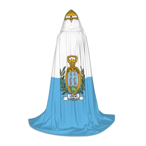 YKJJFVZ Umhang mit Flagge von San Marino, Mittelalter und Renaissance, mit Kapuze, Zauberer, Vampir und Halloween-Kostüm YKJJFVZ Umhang mit Flagge von San Marino, Mittelalter und Renaissance, mit Kapuze, Zauberer, Vampir und Halloween-Kostüm von YKJJFVZ