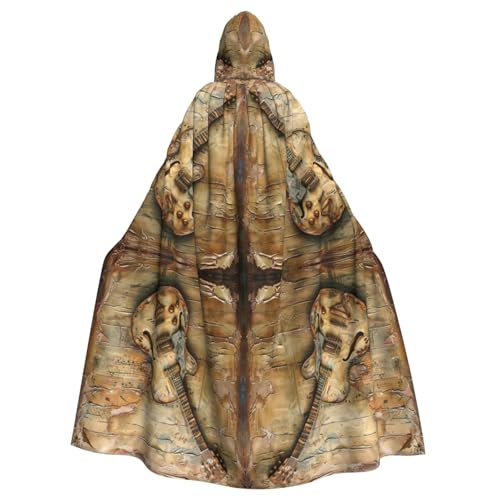 YKJJFVZ Umhang mit Kapuze, Motiv: Nizza, Gitarre, Cosplay, Erwachsene, Halloween, Hexe, Uni, Kostüm für Horror-Partys, Maskerade von YKJJFVZ