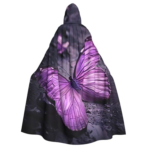 YKJJFVZ Umhang mit Kapuze, Schmetterlings-Druck, für Erwachsene, Halloween, Hexe, Uni, Kostüm für Horror-Partys, Maskerade YKJJFVZ Umhang mit Kapuze, Schmetterlings-Druck, für Erwachsene, Halloween, Hexe, Uni, Kostüm für Horror-Partys, Maskerade von YKJJFVZ