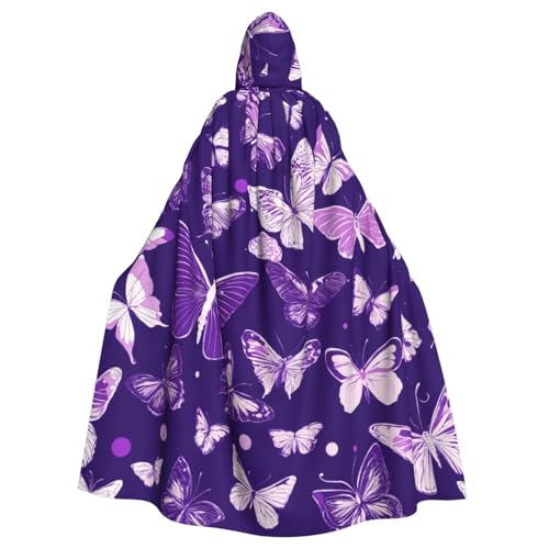YKJJFVZ Umhang mit Kapuze, Schmetterlings-Motiv, für Cosplay, Erwachsene, Halloween, Hexe, Umhang, Uni-Kostüm für Horror-Partys, Maskerade von YKJJFVZ