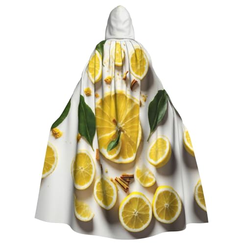 YKJJFVZ Umhang mit Kapuze für Erwachsene, Halloween, Hexe, mit Zitronen-Druck, Uni, Kostüm für Horror-Partys, Maskerade YKJJFVZ Umhang mit Kapuze für Erwachsene, Halloween, Hexe, mit Zitronen-Druck, Uni, Kostüm für Horror-Partys, Maskerade von YKJJFVZ