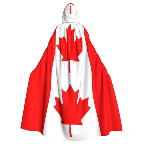 YKJJFVZ Umhang mit Kapuze und Kanadischer Flagge, für Erwachsene, Halloween, Hexe, Uni, Kostüm für Horrorpartys, Maskerade von YKJJFVZ