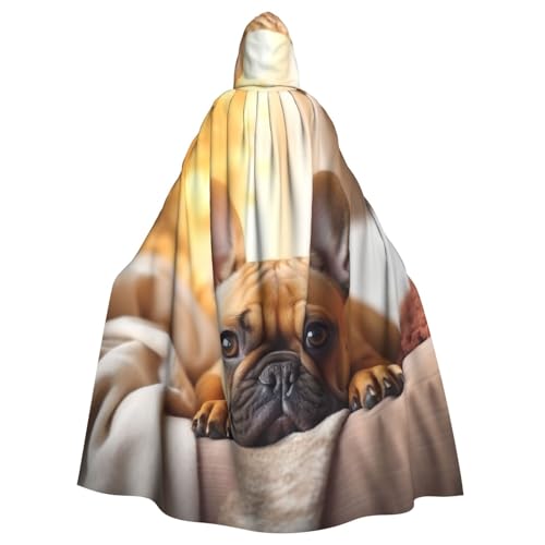 YKJJFVZ Umhang mit Kapuze und Kapuze, Motiv: Hund mit französischer Bulldogge, Cosplay, Erwachsene, Halloween, Hexe, Uni-Kostüm für Horror-Partys, Maskerade YKJJFVZ Umhang mit Kapuze und Kapuze, Motiv: Hund mit französischer Bulldogge, Cosplay, Erwachsene, Halloween, Hexe, Uni-Kostüm für Horror-Partys, Maskerade von YKJJFVZ