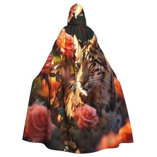 YKJJFVZ Umhang mit Kapuze und Leoparden-Rosen-Druck, für Erwachsene, Halloween, Hexe, Uni-Kostüm für Horror-Partys, Maskerade YKJJFVZ Umhang mit Kapuze und Leoparden-Rosen-Druck, für Erwachsene, Halloween, Hexe, Uni-Kostüm für Horror-Partys, Maskerade von YKJJFVZ