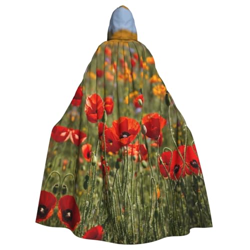 YKJJFVZ Umhang mit Kapuze und Mohnblumen-Druck, für Erwachsene, Halloween, Hexe, Uni-Kostüm für Horror-Partys, Maskerade YKJJFVZ Umhang mit Kapuze und Mohnblumen-Druck, für Erwachsene, Halloween, Hexe, Uni-Kostüm für Horror-Partys, Maskerade von YKJJFVZ