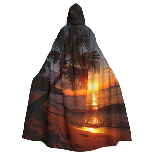 YKJJFVZ Umhang mit Kapuze und Palmen-Sonnenuntergang-Druck, für Erwachsene, Halloween, Hexe, Uni-Kostüm für Horror-Partys, Maskerade YKJJFVZ Umhang mit Kapuze und Palmen-Sonnenuntergang-Druck, für Erwachsene, Halloween, Hexe, Uni-Kostüm für Horror-Partys, Maskerade von YKJJFVZ