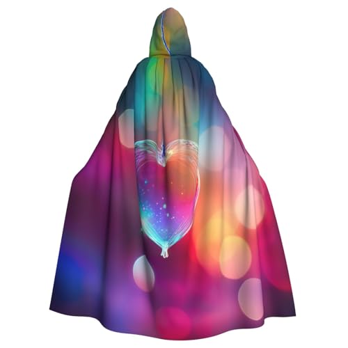 YKJJFVZ Umhang mit Kapuze und Regenbogen-Herz-Druck, für Erwachsene, Halloween, Hexe, Uni-Kostüm für Horror-Partys, Maskerade YKJJFVZ Umhang mit Kapuze und Regenbogen-Herz-Druck, für Erwachsene, Halloween, Hexe, Uni-Kostüm für Horror-Partys, Maskerade von YKJJFVZ