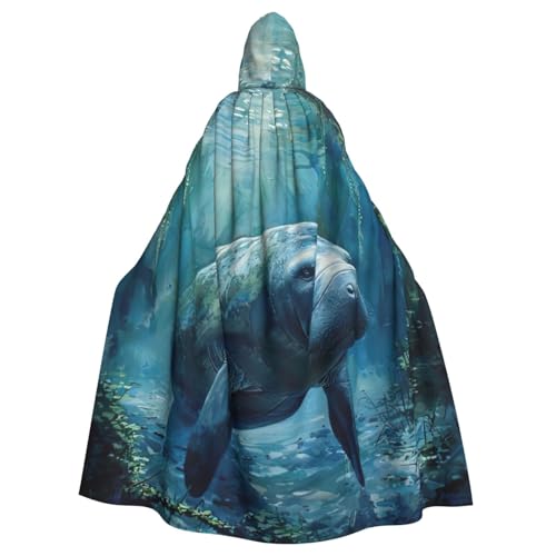 YKJJFVZ Umhang mit Kapuze und Seekuh, Tierdruck, Schurke, Cosplay, Erwachsene, Halloween, Hexe, Umhang, Uni-Kostüm für Horror-Partys, Maskerade YKJJFVZ Umhang mit Kapuze und Seekuh, Tierdruck, Schurke, Cosplay, Erwachsene, Halloween, Hexe, Umhang, Uni-Kostüm für Horror-Partys, Maskerade von YKJJFVZ
