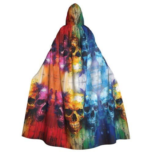 YKJJFVZ Umhang mit Kapuze und Totenkopf-Druck, für Erwachsene, Halloween, Hexe, Uni-Kostüm für Horror-Partys, Maskerade YKJJFVZ Umhang mit Kapuze und Totenkopf-Druck, für Erwachsene, Halloween, Hexe, Uni-Kostüm für Horror-Partys, Maskerade von YKJJFVZ