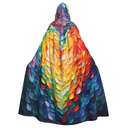 YKJJFVZ Umhang mit Kapuze und buntem Herzaufdruck, Rogue, Cosplay, Erwachsene, Halloween, Hexe, Uni-Kostüm für Horror-Partys, Maskerade YKJJFVZ Umhang mit Kapuze und buntem Herzaufdruck, Rogue, Cosplay, Erwachsene, Halloween, Hexe, Uni-Kostüm für Horror-Partys, Maskerade von YKJJFVZ