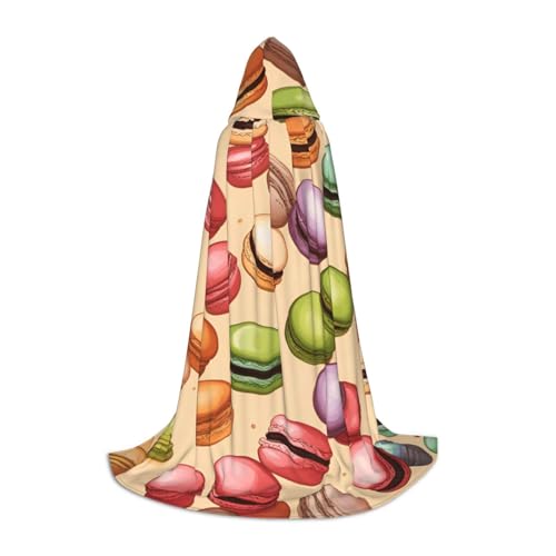 YKJJFVZ Umhang mit Macaron-Keksgeschmack, Mittelalter- und Renaissance-Umhang mit Kapuze, Zauberer, Vampir und Halloween-Kostümen von YKJJFVZ
