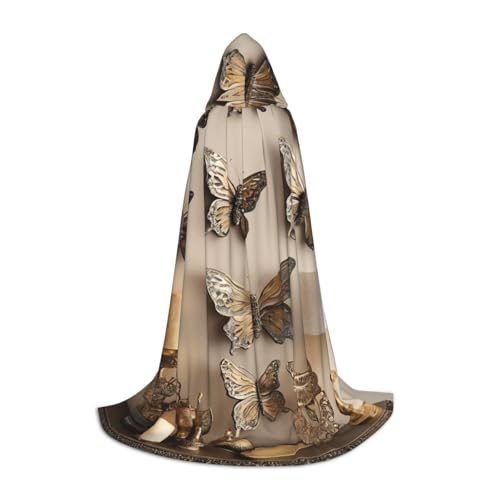 YKJJFVZ Umhang mit Schmetterlings-Dekor, Mittelalter- und Renaissance-Umhang mit Kapuze, Zauberer, Vampir und Halloween-Kostüme YKJJFVZ Umhang mit Schmetterlings-Dekor, Mittelalter- und Renaissance-Umhang mit Kapuze, Zauberer, Vampir und Halloween-Kostüme von YKJJFVZ
