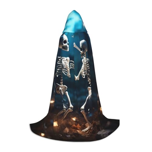 YKJJFVZ Umhang mit Skelett-Tanzdruck, Mittelalter und Renaissance, mit Kapuze, Zauberer, Vampir und Halloween-Kostüm YKJJFVZ Umhang mit Skelett-Tanzdruck, Mittelalter und Renaissance, mit Kapuze, Zauberer, Vampir und Halloween-Kostüm von YKJJFVZ