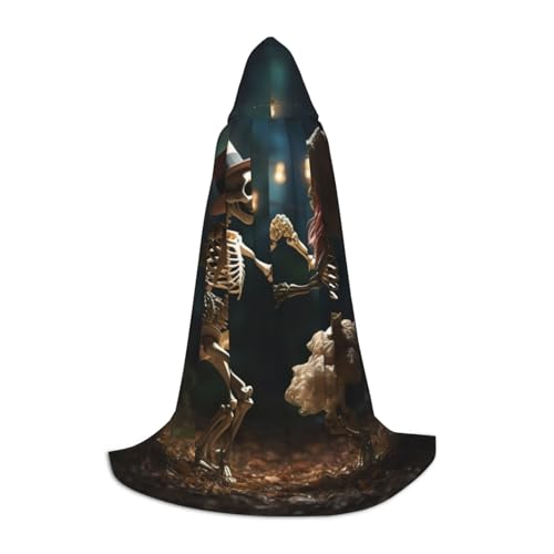 YKJJFVZ Umhang mit Skelett-Tanzdruck, Mittelalter und Renaissance, mit Kapuze, Zauberer, Vampir und Halloween-Kostüm YKJJFVZ Umhang mit Skelett-Tanzdruck, Mittelalter und Renaissance, mit Kapuze, Zauberer, Vampir und Halloween-Kostüm von YKJJFVZ