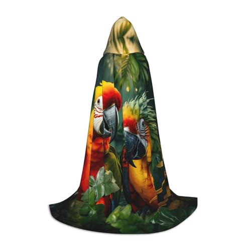 YKJJFVZ Umhang mit Sommerpapageien-Druck, Mittelalter- und Renaissance-Umhang mit Kapuze, Zauberer, Vampir und Halloween-Kostüm YKJJFVZ Umhang mit Sommerpapageien-Druck, Mittelalter- und Renaissance-Umhang mit Kapuze, Zauberer, Vampir und Halloween-Kostüm von YKJJFVZ