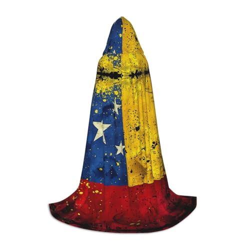 YKJJFVZ Umhang mit Venezuela-Flagge, Mittelalter- und Renaissance-Umhang mit Kapuze, Zauberer, Vampir und Halloween-Kostümen von YKJJFVZ