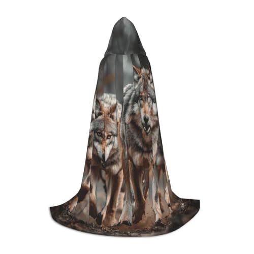 YKJJFVZ Umhang mit Wolfsaufdruck, Mittelalter und Renaissance, mit Kapuze, Zauberer, Vampir und Halloween-Kostüm YKJJFVZ Umhang mit Wolfsaufdruck, Mittelalter und Renaissance, mit Kapuze, Zauberer, Vampir und Halloween-Kostüm von YKJJFVZ