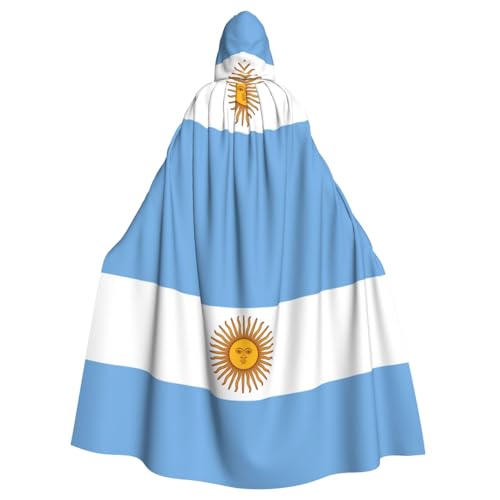 YKJJFVZ Umhang mit argentinischer Flagge, Cosplay, Erwachsene, Halloween, Hexe, Kapuzenumhang, Uni-Kostüm für Horror-Partys, Maskerade von YKJJFVZ