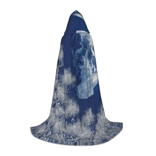 YKJJFVZ Umhang mit blauem Mondaufdruck, Mittelalter und Renaissance, mit Kapuze, Zauberer, Vampir und Halloween-Kostüm YKJJFVZ Umhang mit blauem Mondaufdruck, Mittelalter und Renaissance, mit Kapuze, Zauberer, Vampir und Halloween-Kostüm von YKJJFVZ