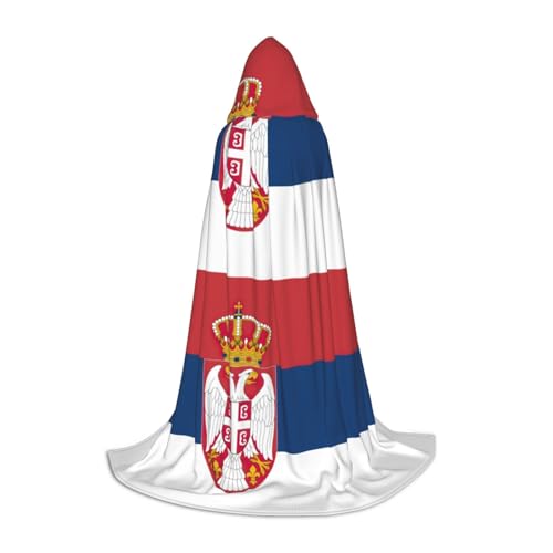 YKJJFVZ Umhang mit der Flagge Serbiens, Mittelalter- und Renaissance-Umhang mit Kapuze, Zauberer, Vampir und Halloween-Kostüm YKJJFVZ Umhang mit der Flagge Serbiens, Mittelalter- und Renaissance-Umhang mit Kapuze, Zauberer, Vampir und Halloween-Kostüm von YKJJFVZ