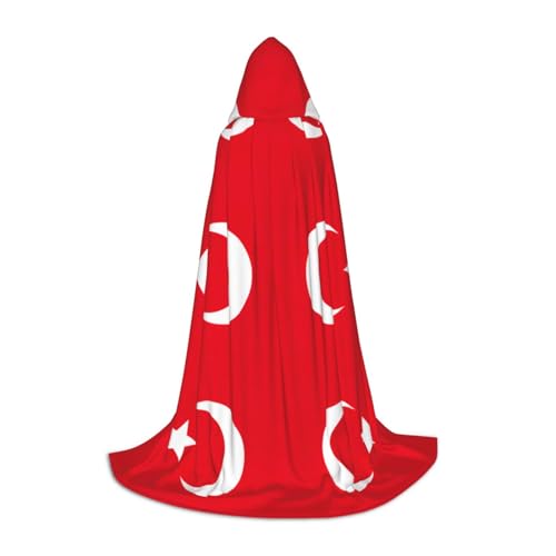 YKJJFVZ Umhang mit der Flagge der Türkei, Mittelalter- und Renaissance-Umhang mit Kapuze, Zauberer, Vampir und Halloween-Kostüm YKJJFVZ Umhang mit der Flagge der Türkei, Mittelalter- und Renaissance-Umhang mit Kapuze, Zauberer, Vampir und Halloween-Kostüm von YKJJFVZ