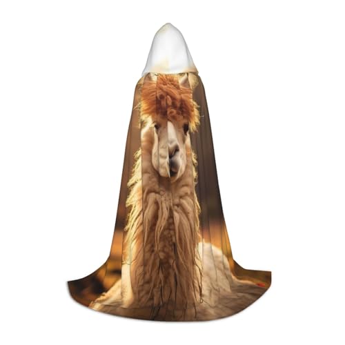 YKJJFVZ Umhang mit indischem Alpaka-Druck, Mittelalter und Renaissance, mit Kapuze, Zauberer, Vampir und Halloween-Kostüm YKJJFVZ Umhang mit indischem Alpaka-Druck, Mittelalter und Renaissance, mit Kapuze, Zauberer, Vampir und Halloween-Kostüm von YKJJFVZ